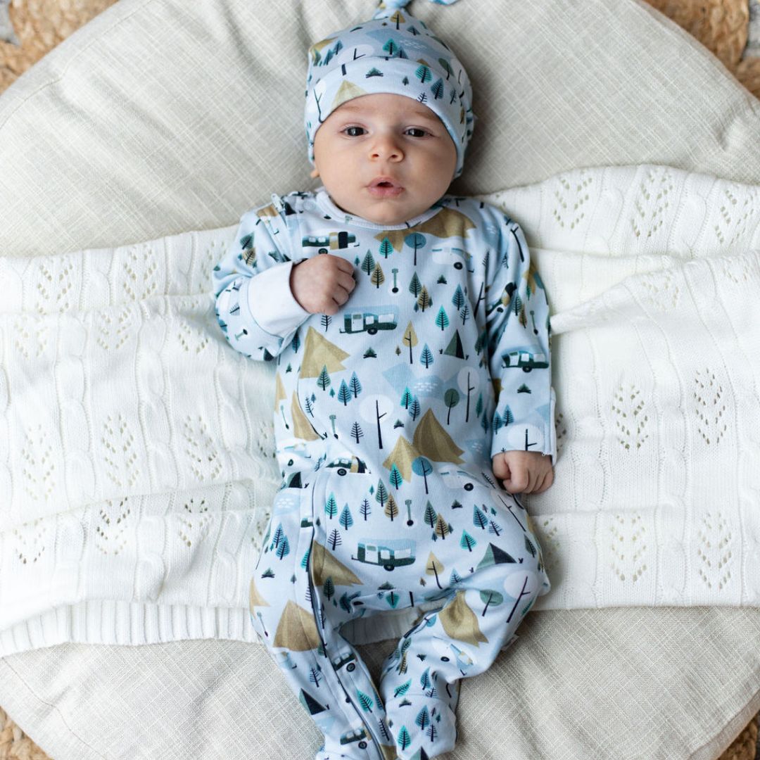 Retro Camping Organic Hat - Baby Gifts Australia