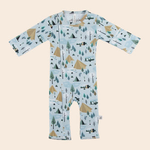 Retro Camping Long Leg Romper - Baby Gifts Australia