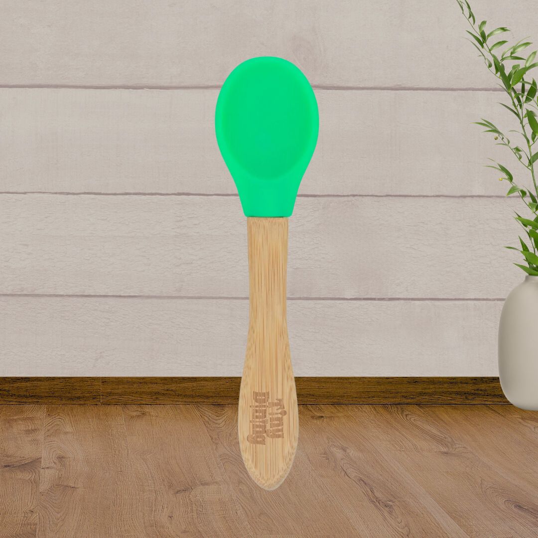 TINY DINING GREEN BAMBOO SPOON - Baby Gifts Australia