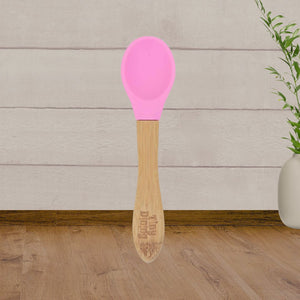 TINY DINING PINK BAMBOO SPOON - Baby Gifts Australia