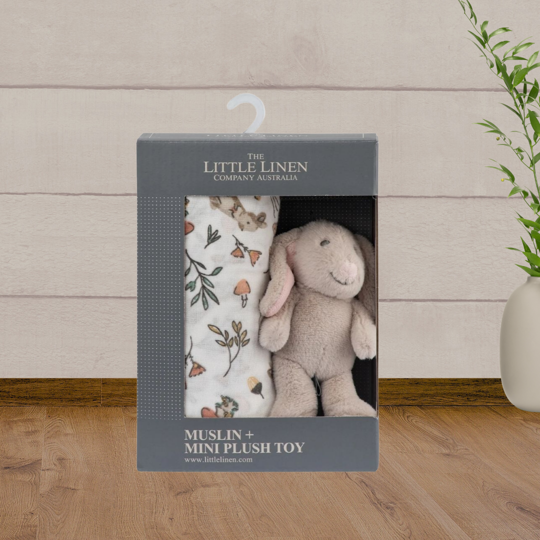 TLLC Soft Plush Toy Baby Muslin Wrap Harvest Bunny - Baby Gifts Australia