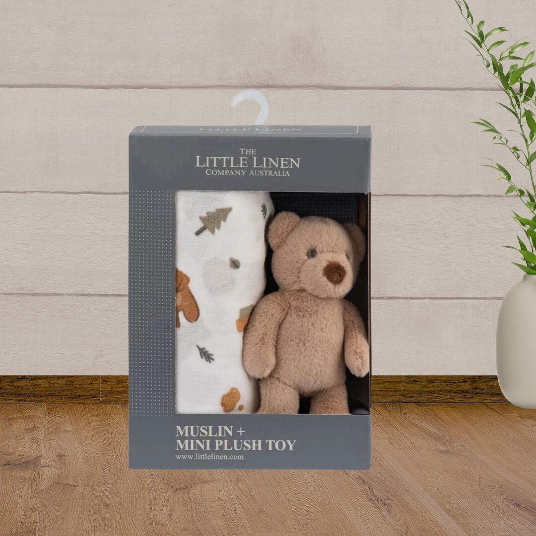 TLLC Soft Plush Toy Baby Muslin Wrap Nectar Bear - Baby Gifts Australia