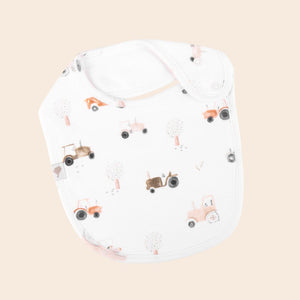 Tractor Organic Cotton Bib - Baby Gifts Australia