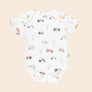 Tractor Organic Cotton Short Sleeve Bodysuit - Baby Gifts Australia