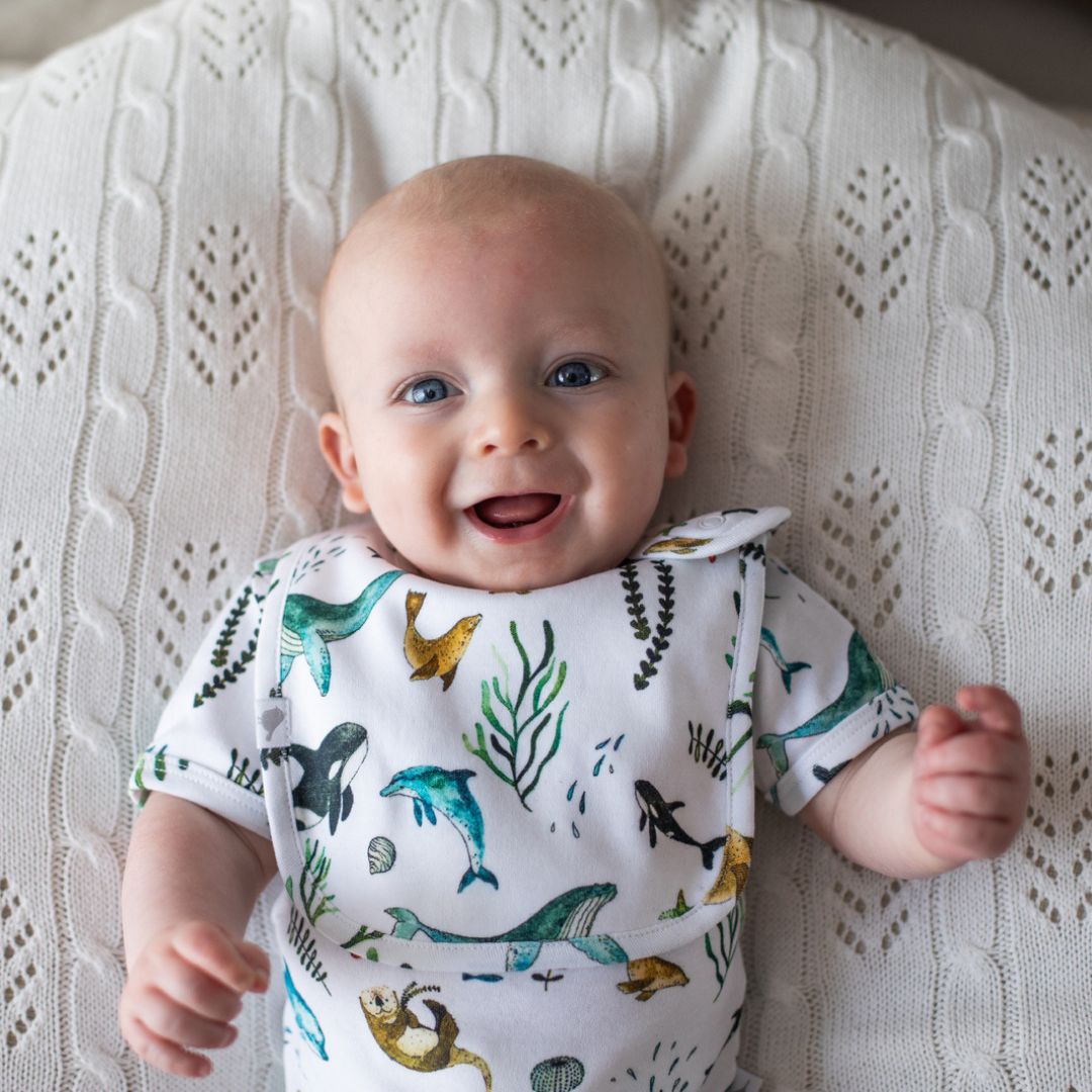 Under the Sea Organic Cotton Bib - Baby Gifts Australia