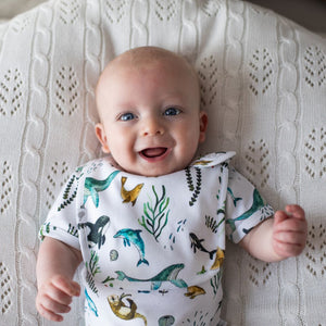 Under the Sea Organic Cotton Bib - Baby Gifts Australia