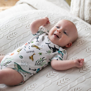 Under the Sea Organic Cotton Short Sleeve Bodysuit - Baby Gifts Australia