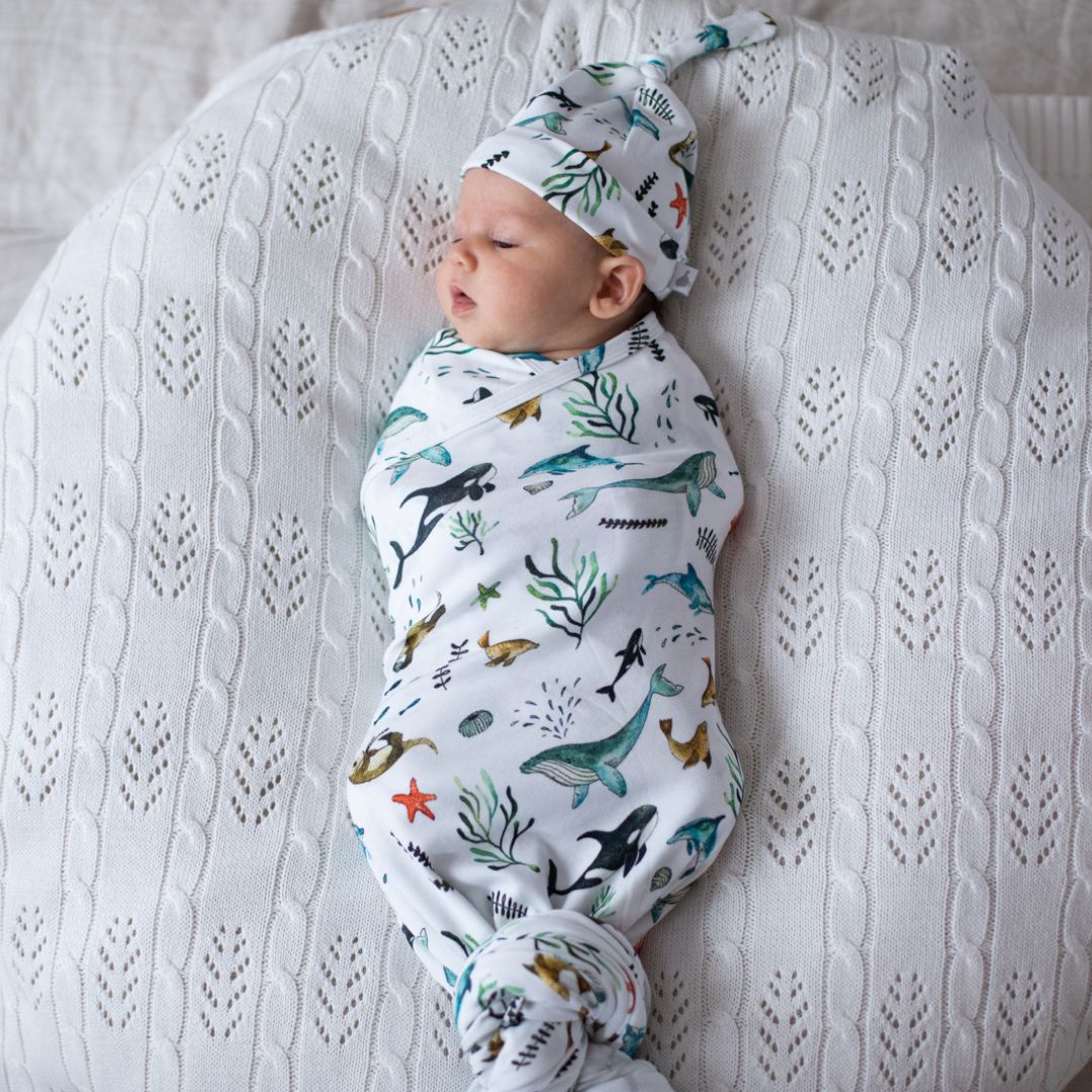 Under the Sea Organic Cotton Wrap - Baby Gifts Australia