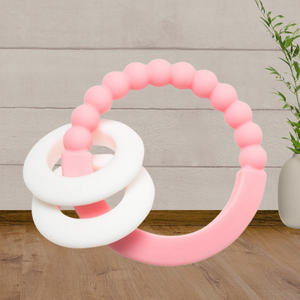 Winibeads Pink & White Wine Teether - Baby Gifts Australia