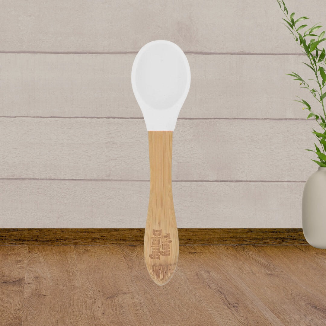TINY DINING White BAMBOO SPOON - Baby Gifts Australia