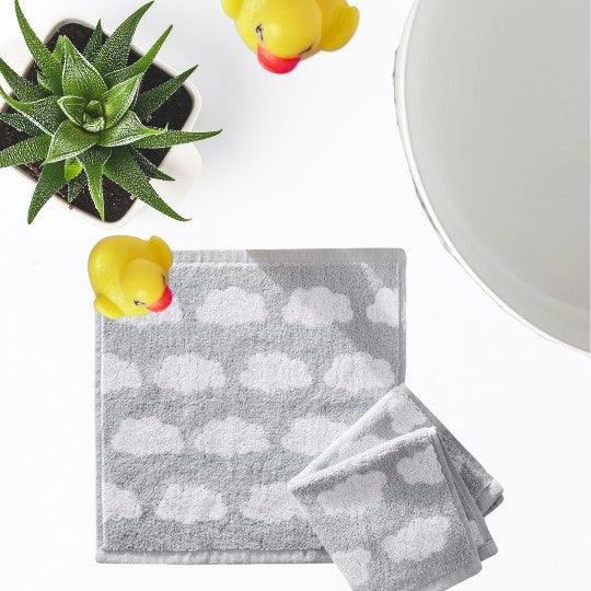 Emotion & Kids Grey Cloud Muslin Face Washers 2pk - Baby Gifts Australia