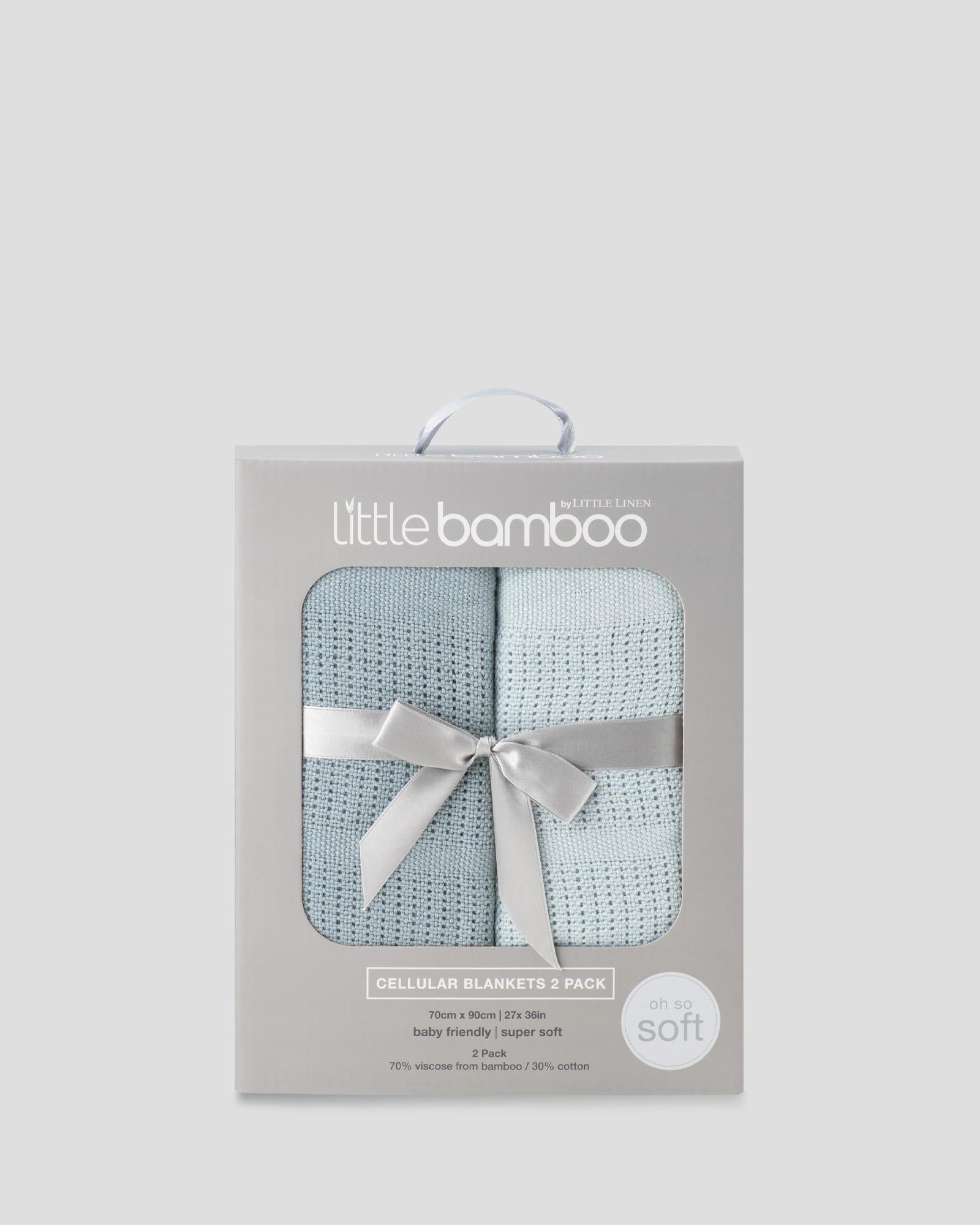 Little Bamboo Cellular Blanket 2Pk Retro Blue for Baby