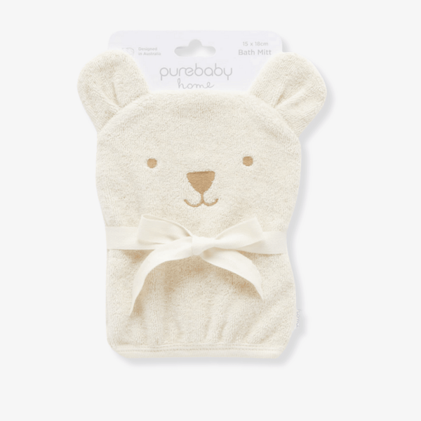 Pure Baby Baby Bear Bath Mitt - Baby Gifts Australia