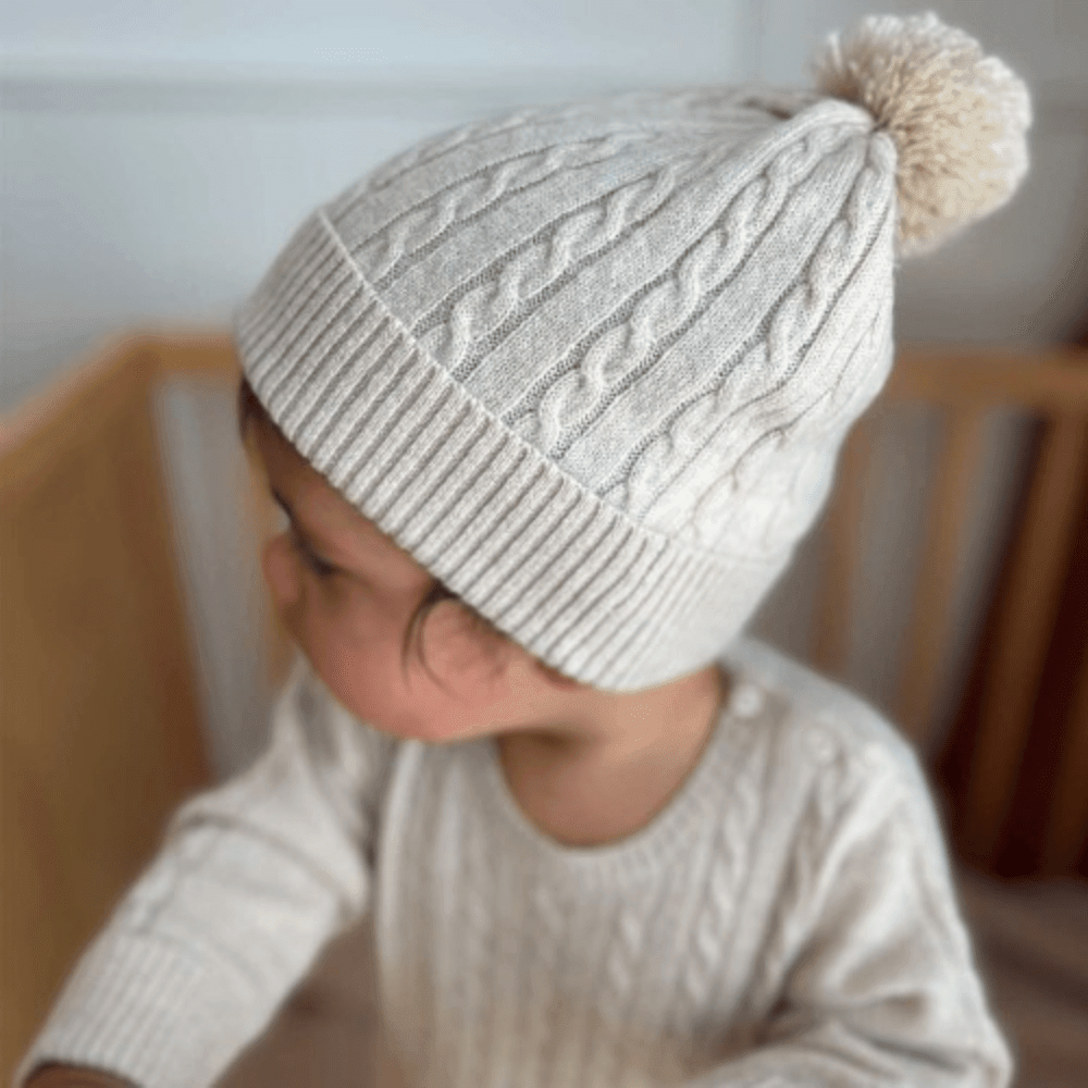 Pure Baby Cable Knit Beanie - Baby Gifts Australia