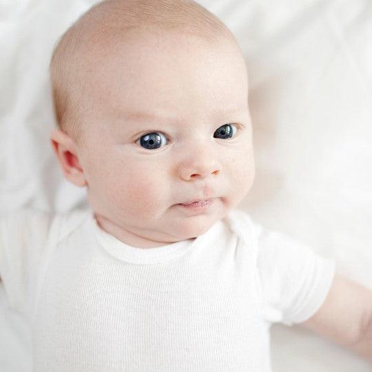 Pure Baby Essentials Pale Blue Stripe Short Zip Growsuit - Baby Gifts Australia