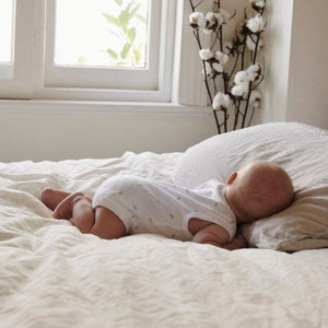 Pure Baby Essentials Pale Pink Stripe Short Zip Growsuit - Baby Gifts Australia