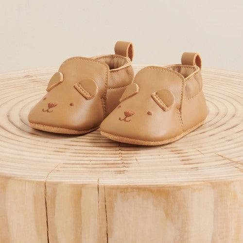 Pure Baby Tan Bear Leather Pull-on Shoes - Baby Gifts Australia