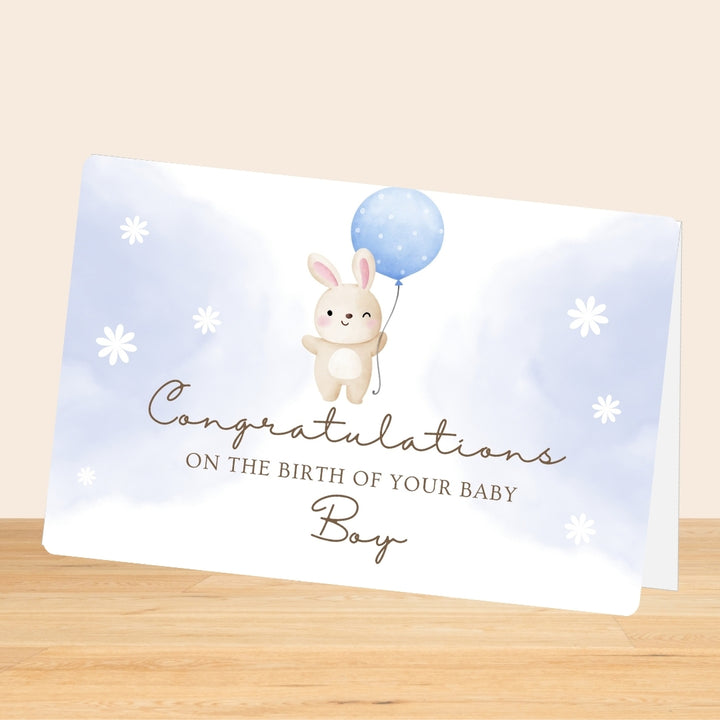 Congratulations Baby Boy Greeting Card - Baby Gifts Australia
