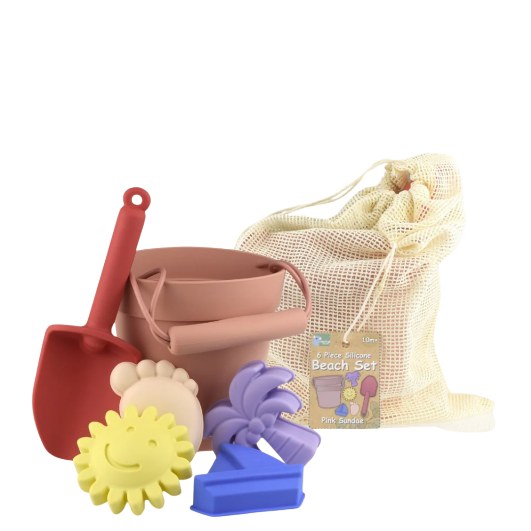 6Pc Pink Sundae Silicone Beach Toy Set