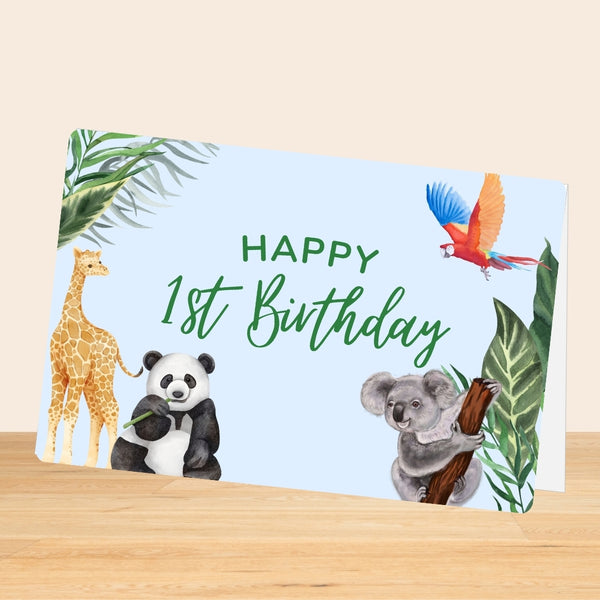 1st Birthday Baby Boy Greeting Card - Baby Gifts Australia