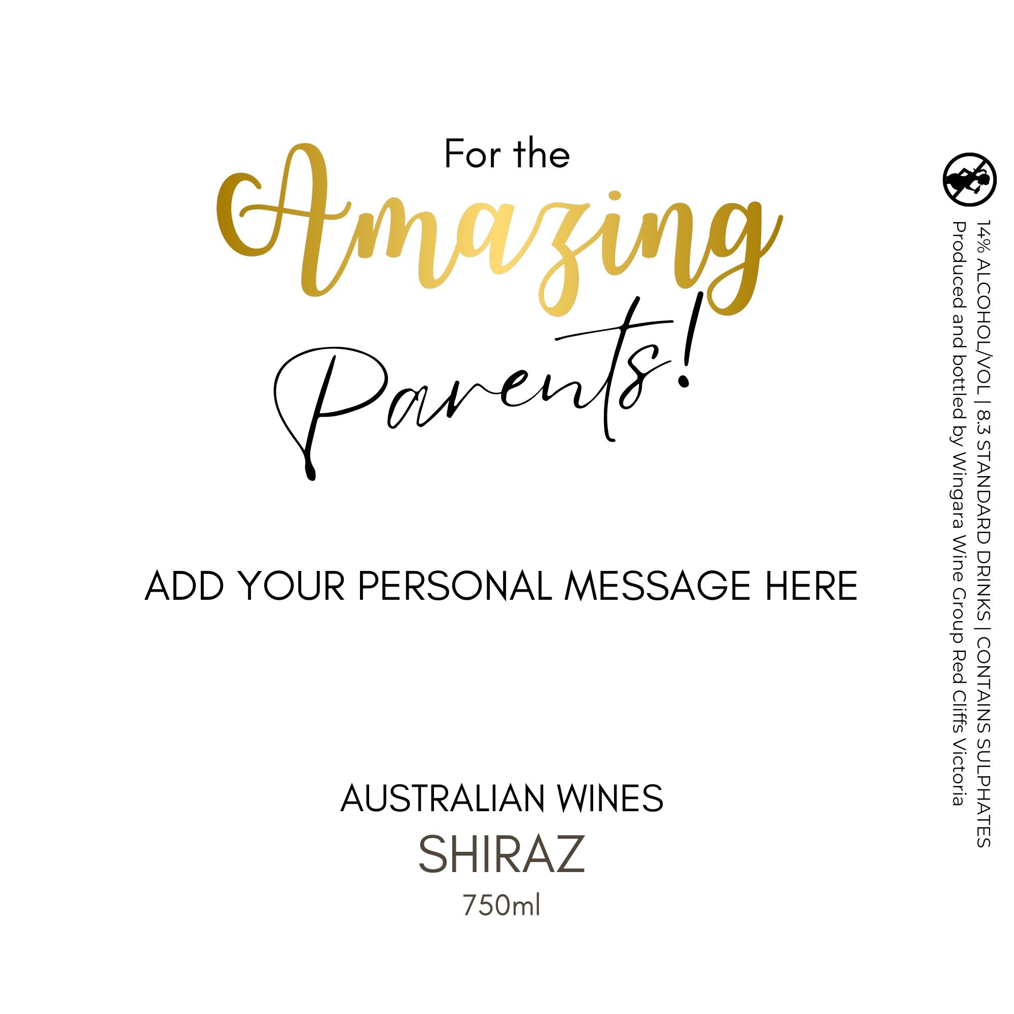 Amazing Parents Shiraz Wine Label