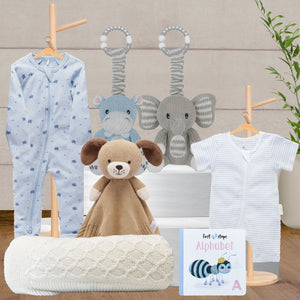 Pure Baby Boy Snuggles Hamper - Baby Gifts Australia
