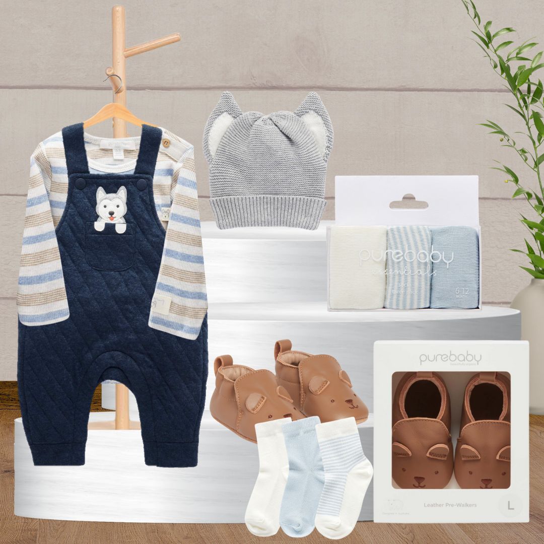 Newborn Baby Boy Shoe Hamper - Baby Gifts Australia