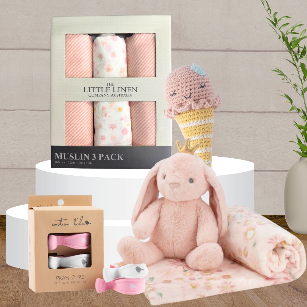 Newborn baby Girl Essential Hamper - Baby Gifts Australia