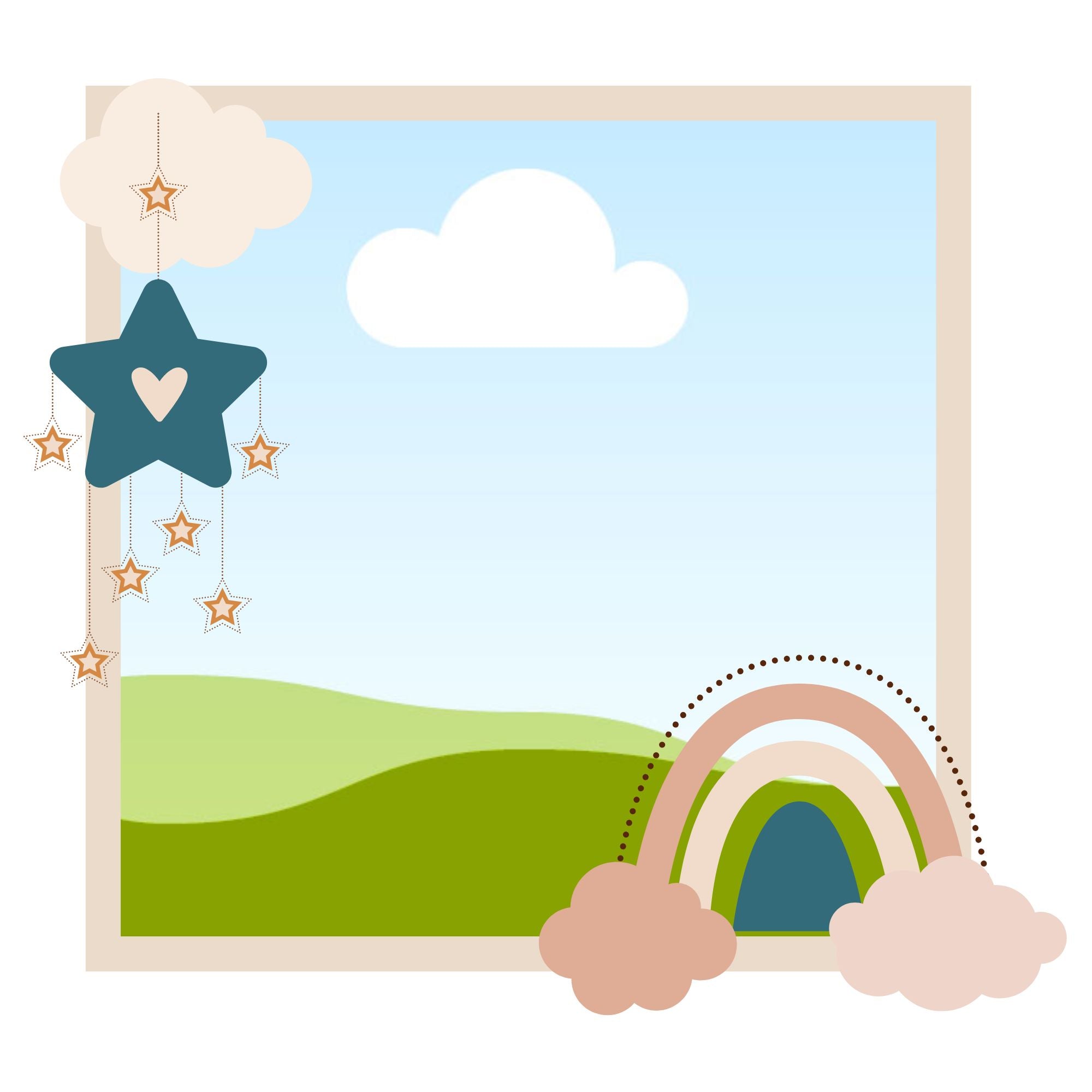 Stars Rainbow Photo Label