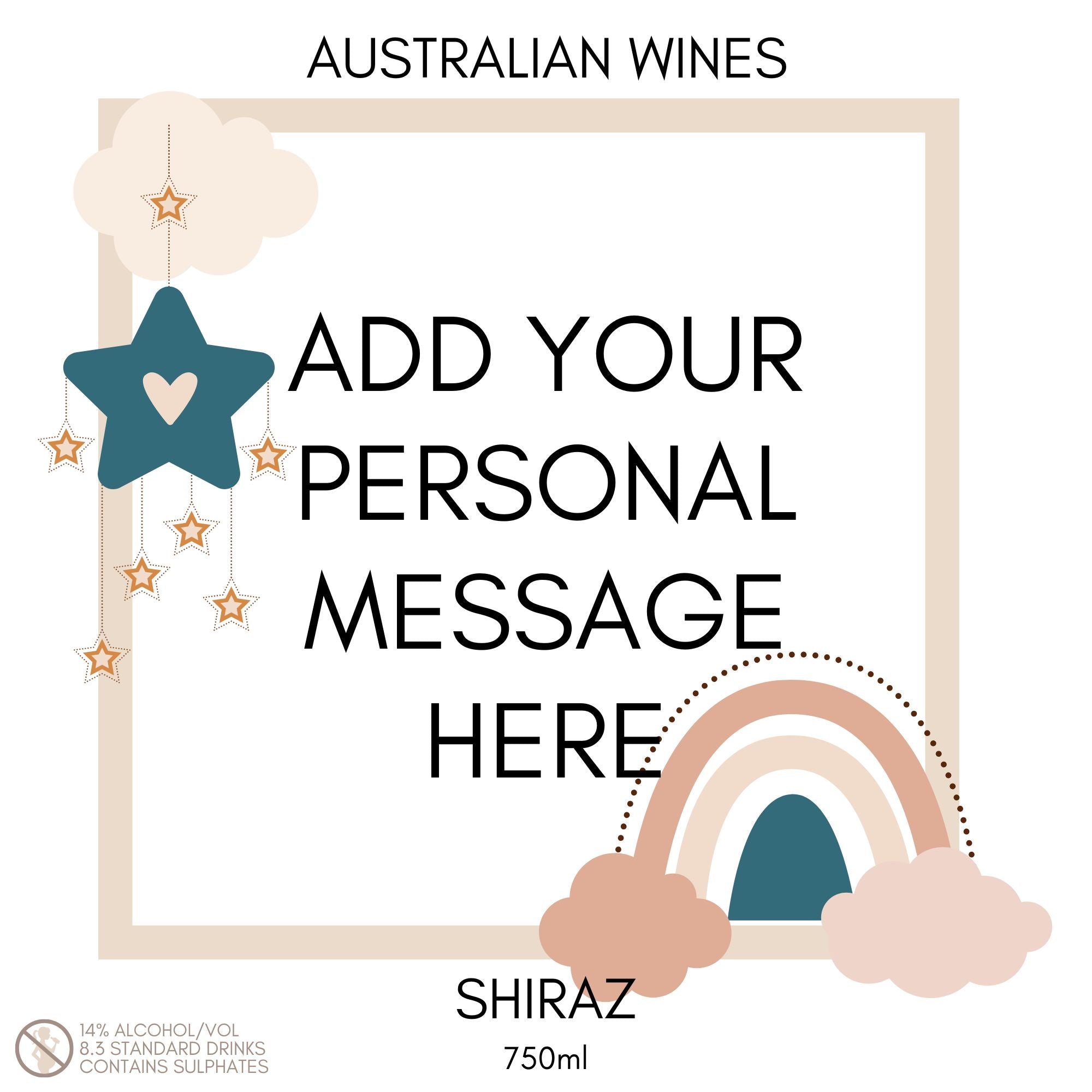 BGA Stars Rainbows Shiraz Wine Label