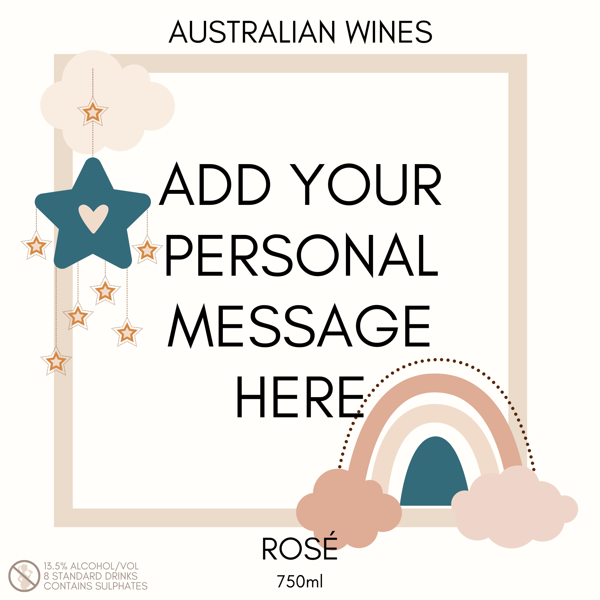 Rainbow Rose Wine Label