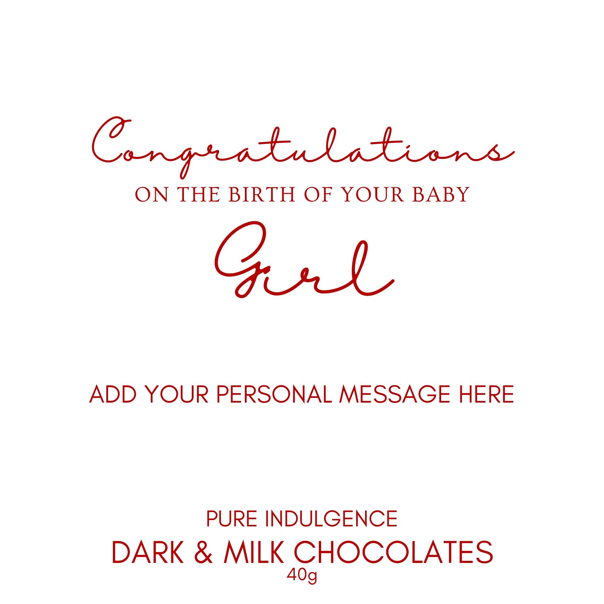 Baby Girl Chocolate Label