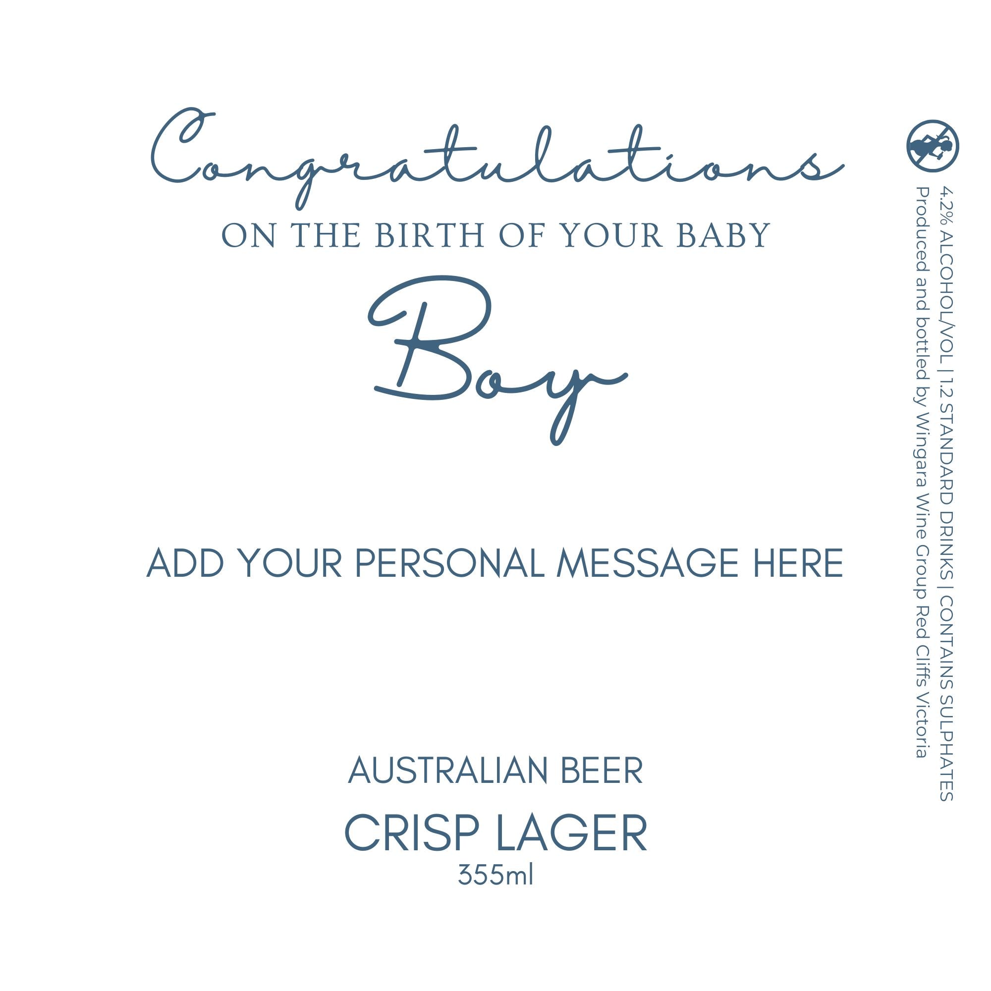 Baby boy Beer Label