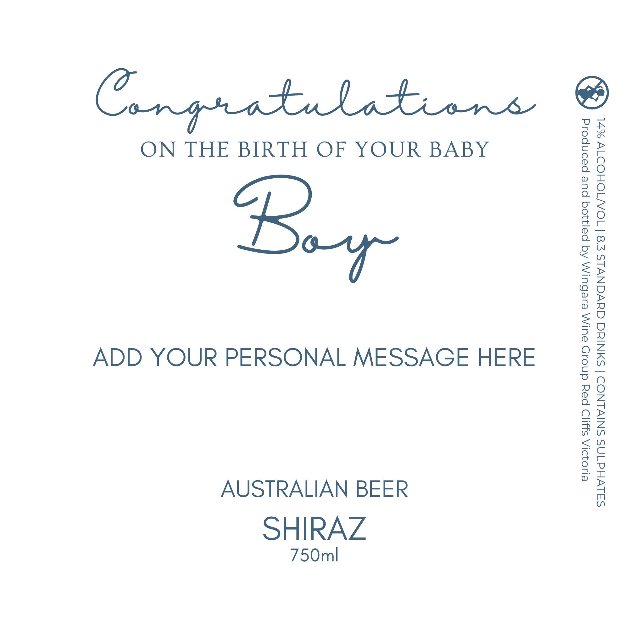 Baby Boy Shiraz Wine Label