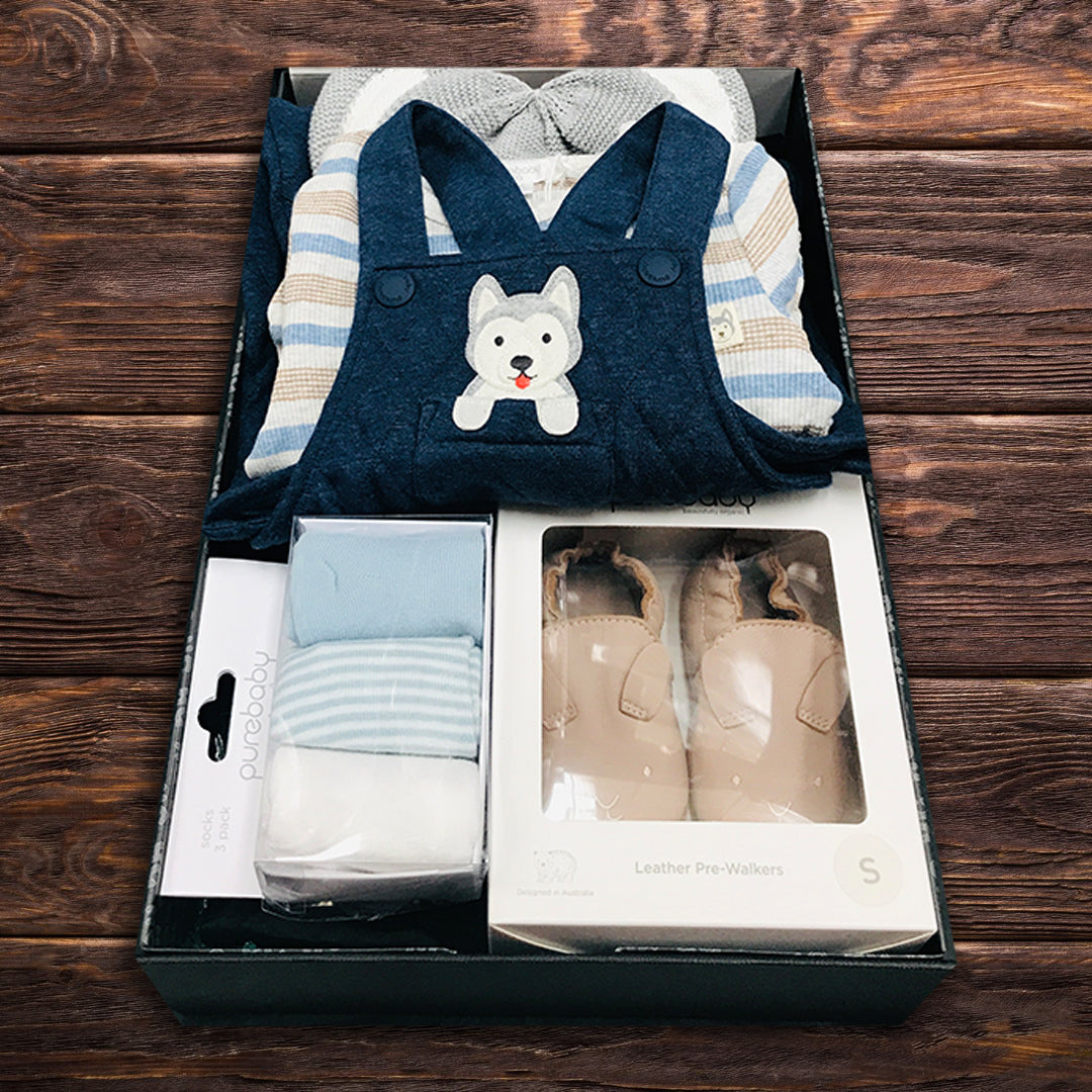Newborn Baby Boy Shoe Hamper - Baby Gifts Australia