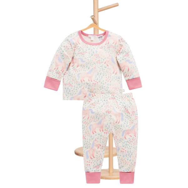 Pure Baby Unicorn Meadows L/S Textured PJ Set