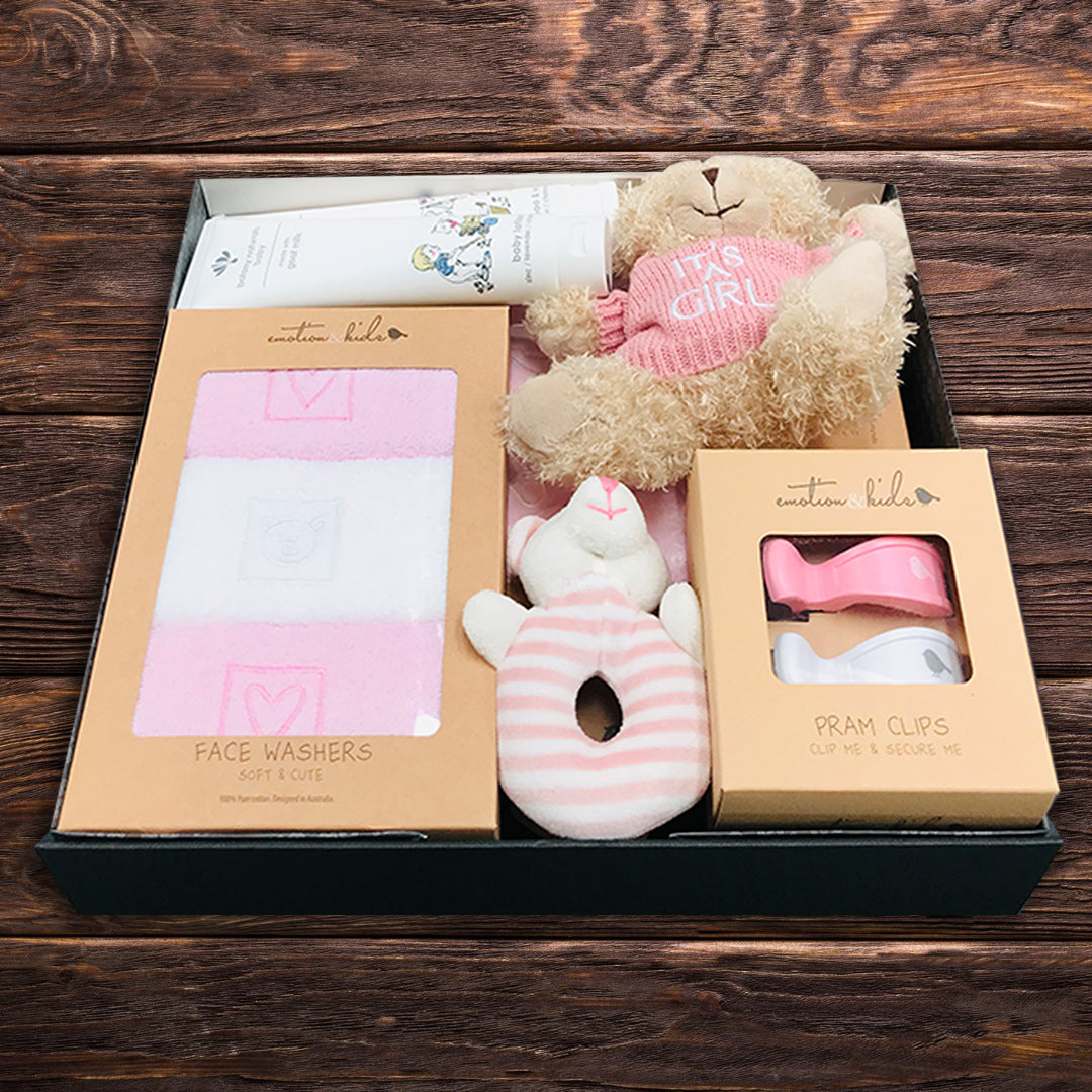 Newborn Baby Girl Bathe Hamper - Baby Gifts Australia