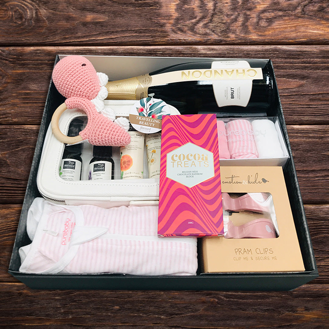 Baby Girl & Bubbles Celebration - Baby Gifts Australia