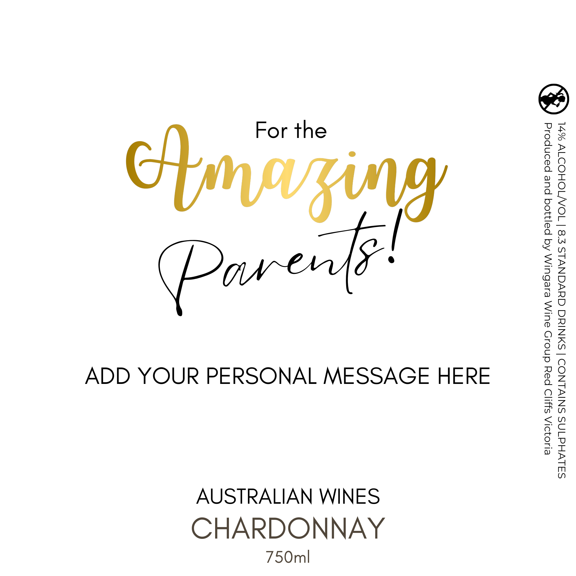 Amazing Parents Chardonnay Wine Label
