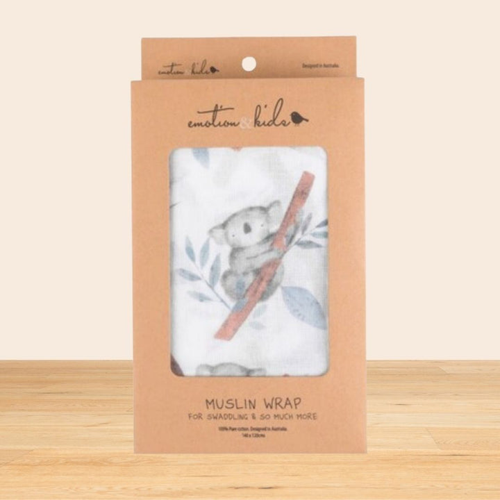 Emotion & Kids Koala Muslin Wrap - Baby Gifts Australia
