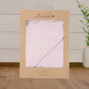 Emotion & Kids Pink Safari Hooded Towel - Baby Gifts Australia
