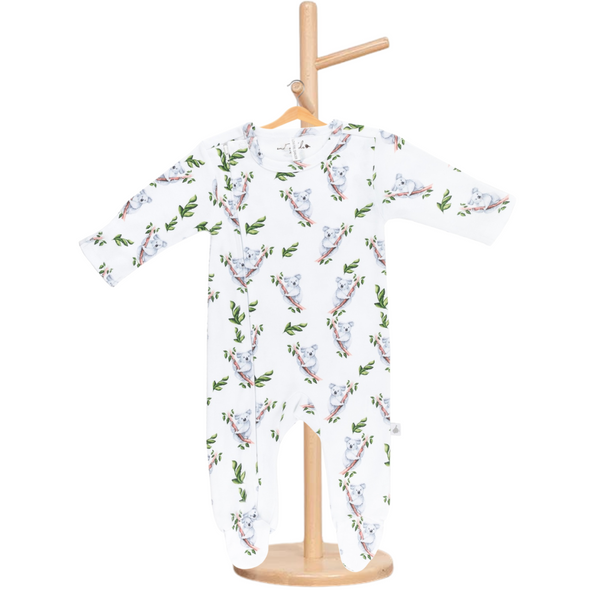 Emotion & Kids Koala Organic Cotton Zip Outfit with Feet 0-3