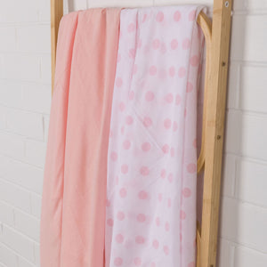Emotion & Kids Pink & Pink Spot Muslin Wrap 2 Pack - Baby Gifts Australia