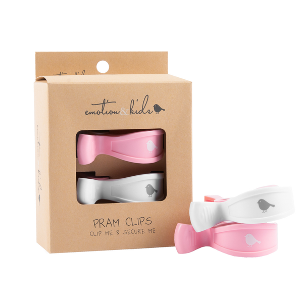 Emotion & Kids Pink & White Pram Clips