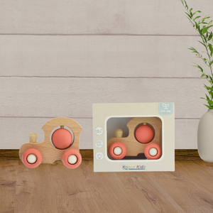 Eleganter Eco Spin Train Toy in Red - Baby Gifts Australia