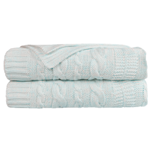 Emotion & Kids Pale Blue Lace Knit Bassinet Blanket