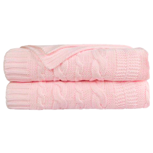 Emotion & Kids Pale Pink Lace Knit Bassinet Blanket