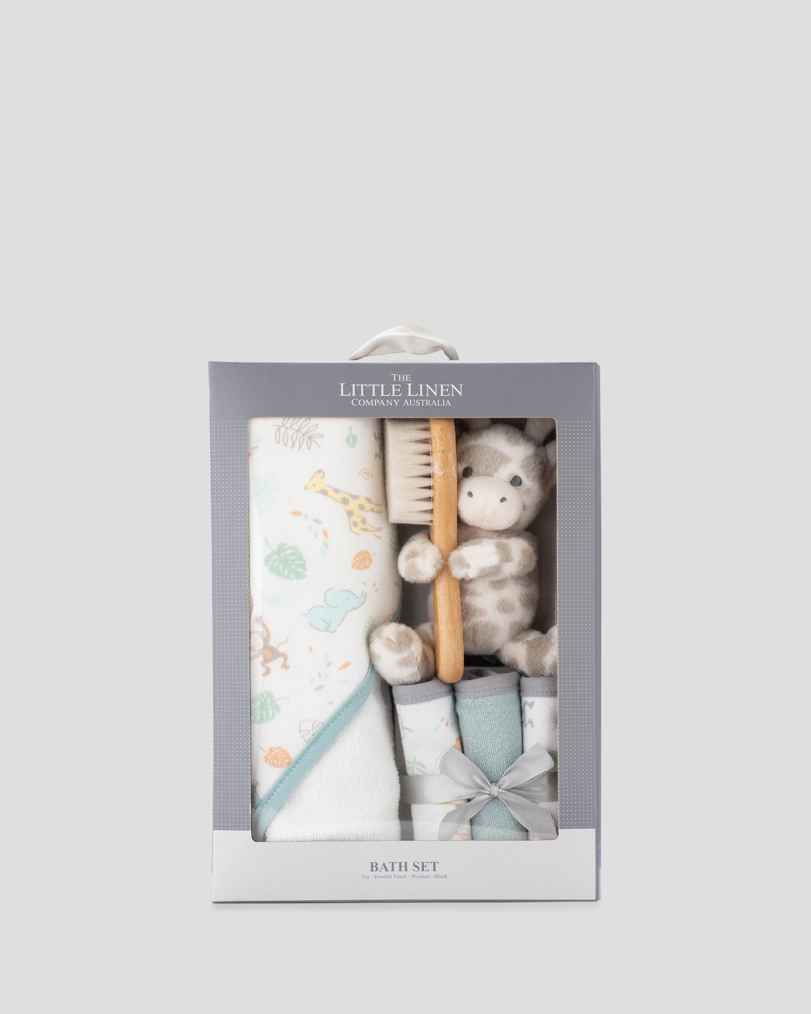 Little Linen Bath Gift Set - Savanna Giraffe