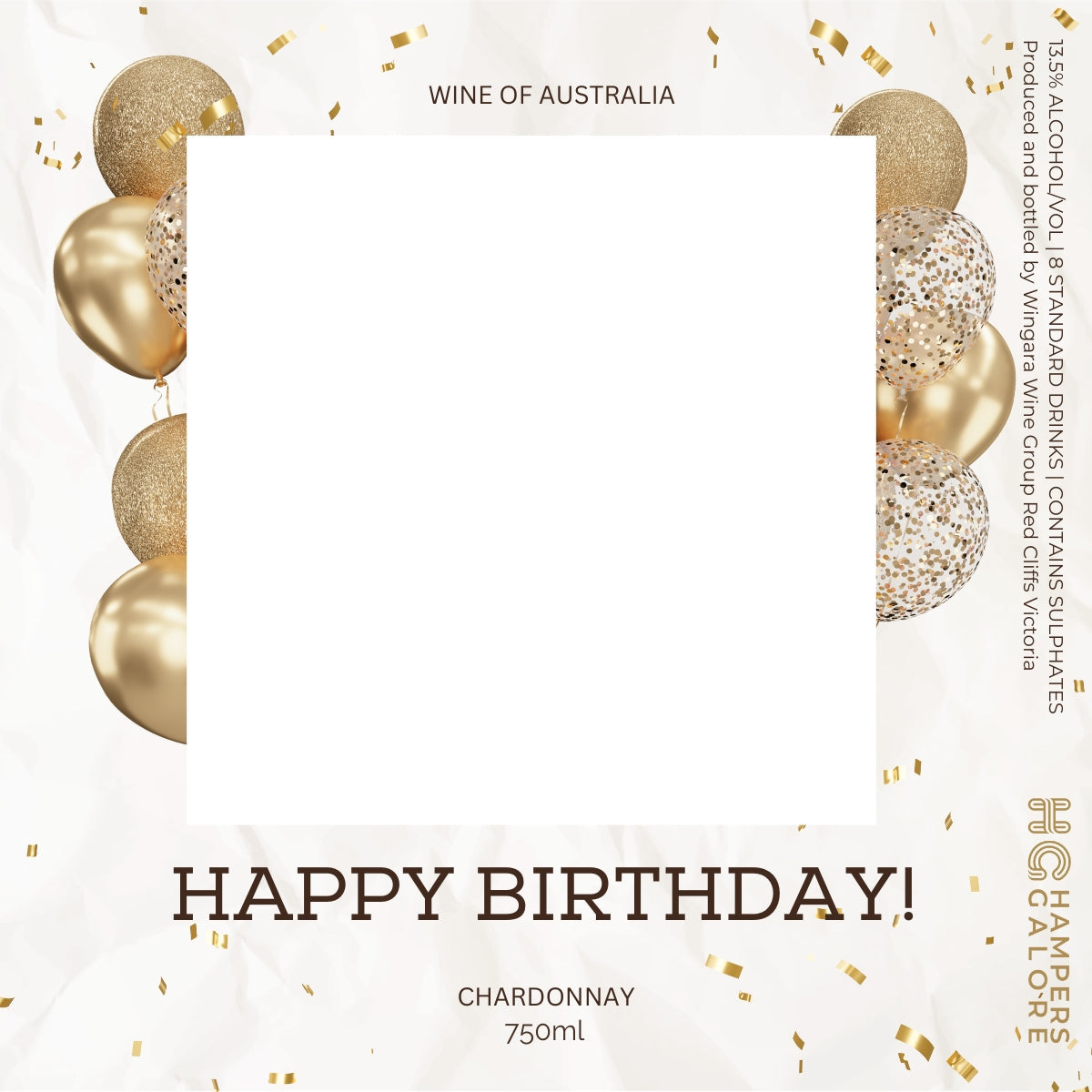 Happy Birthday Chardonnay Wine Label