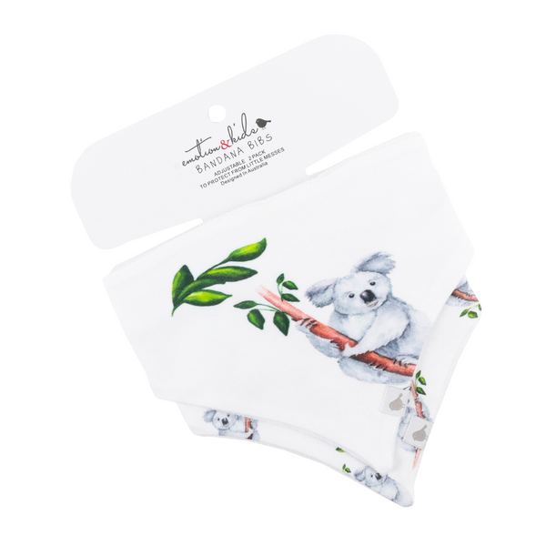 Koala Organic Cotton Pair Bandana Bibs